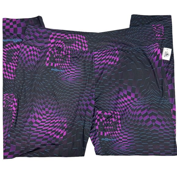 Walt Disney World Retro Glitch Leggings Yoga Pants Mickey Mouse Purple Womens 1X - Picture 1 of 11